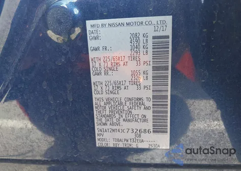 2018 Nissan Rogue S из США, поврежденный, VIN 5N1AT2MT4JC732686